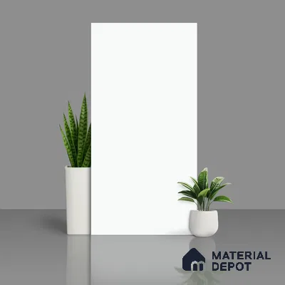 Plain Look Floor & Wall Tile TL 10686 Plain White 4 ft x 2 ft Vitrified Matte Finish - 9 mm