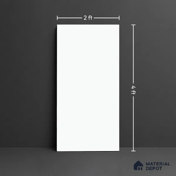 Plain Look Floor & Wall Tile TL 10686 Plain White 4 ft x 2 ft Vitrified Matte Finish - 9 mm