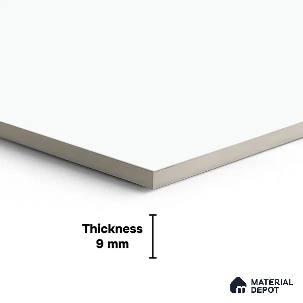 Plain Look Floor & Wall Tile TL 10686 Plain White 4 ft x 2 ft Vitrified Matte Finish - 9 mm