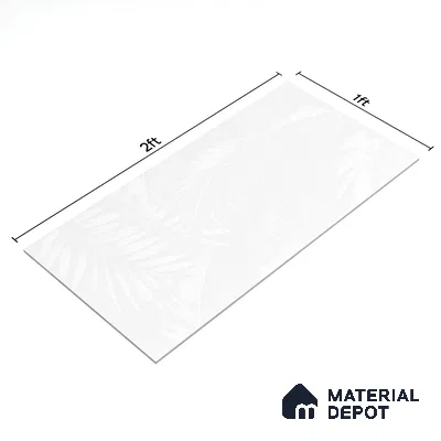 Floral Wall Tile TL 06511  SR BL 4027 Highlighter 2 24 inch x 12 inch Ceramic Glossy Finish - 8 mm | Suitable for Accent / Feature Walls, Bathroom, Kitchen Wall & Backsplashes | Please Expect a Slight Variation of Pattern (Sample)