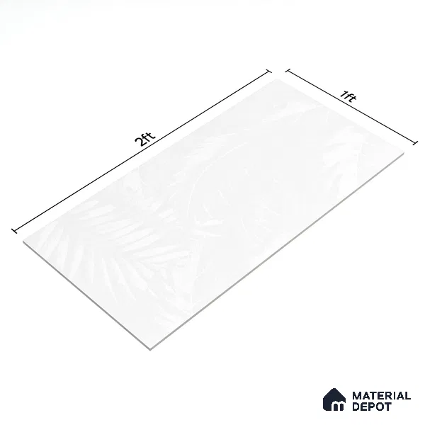 Floral Wall Tile TL 06511  SR BL 4027 Highlighter 2 24 inch x 12 inch Ceramic Glossy Finish - 8 mm | Suitable for Accent / Feature Walls, Bathroom, Kitchen Wall & Backsplashes | Please Expect a Slight Variation of Pattern (Sample)