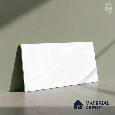 Floral Wall Tile TL 06511  SR BL 4027 Highlighter 2 24 inch x 12 inch Ceramic Glossy Finish - 8 mm | Suitable for Accent / Feature Walls, Bathroom, Kitchen Wall & Backsplashes | Please Expect a Slight Variation of Pattern (Sample)