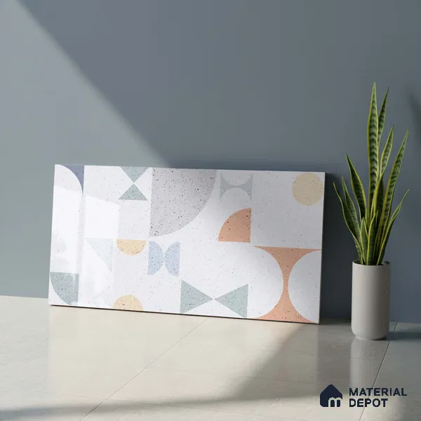 Highlighter Wall Tile TL 06458 B Optima White 2 ft x 1 ft Ceramic Glossy Finish - 8 mm | Suitable For Kitchen, Bathroom & Accent/Feature Wall