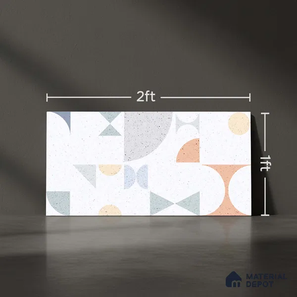 Highlighter Wall Tile TL 06458 B Optima White 2 ft x 1 ft Ceramic Glossy Finish - 8 mm | Suitable For Kitchen, Bathroom & Accent/Feature Wall