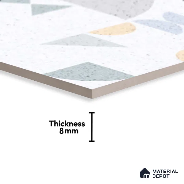 Highlighter Wall Tile TL 06458 B Optima White 2 ft x 1 ft Ceramic Glossy Finish - 8 mm | Suitable For Kitchen, Bathroom & Accent/Feature Wall