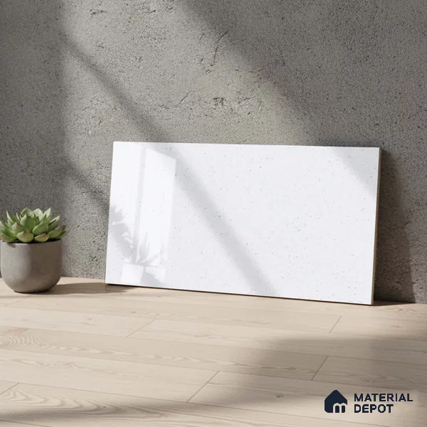 Terrazzo Wall Tile TL 06458 Optima White 2 ft x 1 ft Ceramic Glossy Finish - 8 mm | Suitable for Living Room, Kitchen & Bathroom (Sample)
