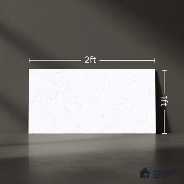 Terrazzo Wall Tile TL 06458 Optima White 2 ft x 1 ft Ceramic Glossy Finish - 8 mm | Suitable for Living Room, Kitchen & Bathroom (Sample)