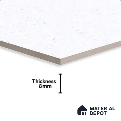 Terrazzo Wall Tile TL 06458 Optima White 2 ft x 1 ft Ceramic Glossy Finish - 8 mm | Suitable for Living Room, Kitchen & Bathroom (Sample)