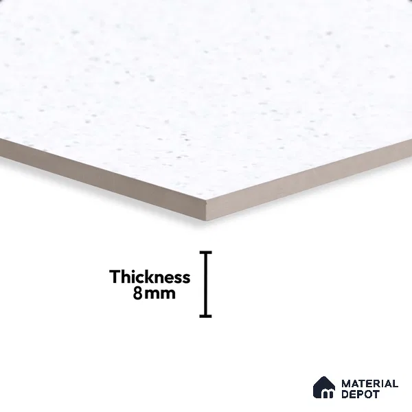 Terrazzo Wall Tile TL 06458 Optima White 2 ft x 1 ft Ceramic Glossy Finish - 8 mm | Suitable for Living Room, Kitchen & Bathroom (Sample)