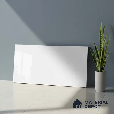 Plain Wall Tile TL 06452 Plain White 2 ft x 1 ft Ceramic Glossy Finish - 8 mm | Suitable for Living Room, Kitchen & Bathroom (Sample)