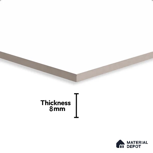 Plain Wall Tile TL 06452 Plain White 2 ft x 1 ft Ceramic Glossy Finish - 8 mm | Suitable for Living Room, Kitchen & Bathroom (Sample)