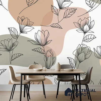 Abstract Petal Play Rich Maroon Botanic Print | WP 04141 B Non Woven Matte Finish Florals Style Premium Customized size Wallpaper | 150 GSM WP01MTF Paper | (MOQ = 30 Sq. Ft.)