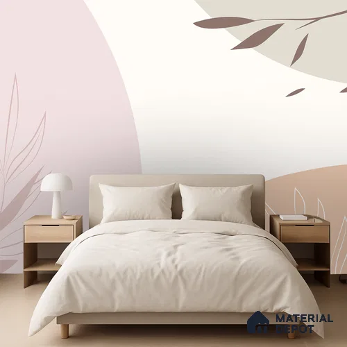 Feathered Foliage Rustic Forest Leaves Scene | WP 04149 Canvas Texture Finish Tropical Style luxurious Customized size Wallpaper | 250 GSM WP01CNF Paper | (MOQ = 30 Sq. Ft.)