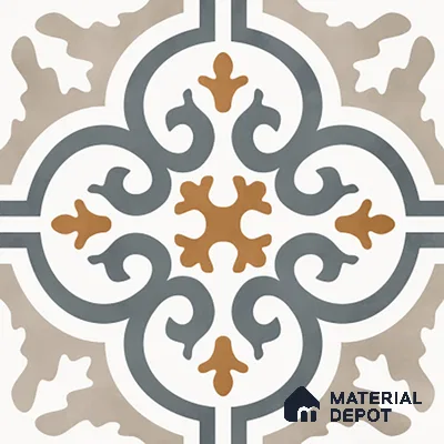 Moroccan Wall & Floor Tile TL 01442 White Smoke 2 ft x 2 ft Matte Finish Vitrified Tile - 9 mm | Suitable For Kitchen, Bathroom, Dining Area | Please Expect a Slight Variation of Pattern (Sample)
