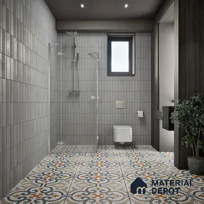 Moroccan Wall & Floor Tile TL 01442 White Smoke 2 ft x 2 ft Matte Finish Vitrified Tile - 9 mm | Suitable For Kitchen, Bathroom, Dining Area | Please Expect a Slight Variation of Pattern (Sample)