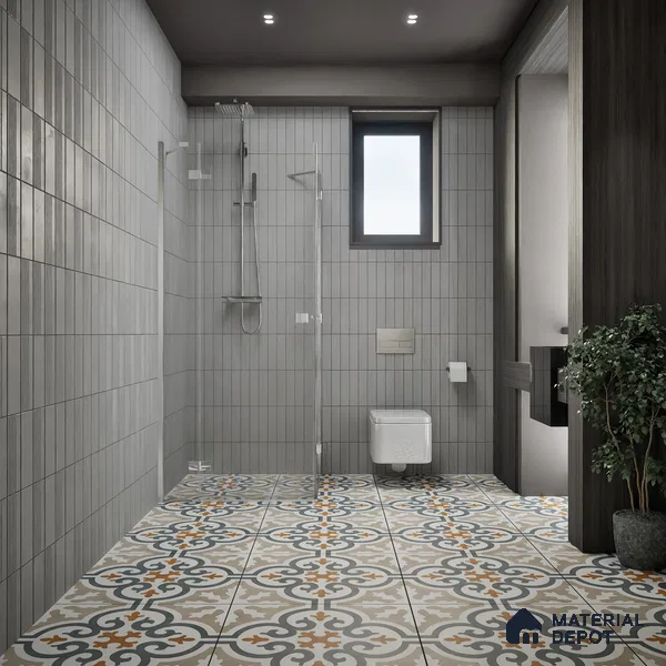 Moroccan Wall & Floor Tile TL 01442 White Smoke 2 ft x 2 ft Matte Finish Vitrified Tile - 9 mm | Suitable For Kitchen, Bathroom, Dining Area | Please Expect a Slight Variation of Pattern (Sample)