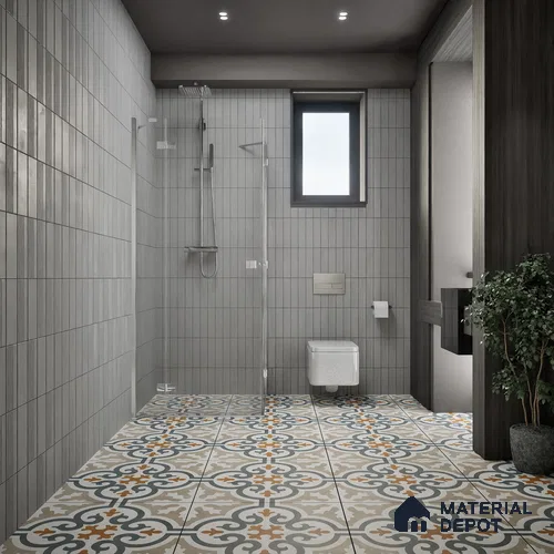 Moroccan Wall & Floor Tile TL 01442 White Smoke 2 ft x 2 ft Matte Finish Vitrified Tile - 9 mm | Suitable For Kitchen, Bathroom, Dining Area | Please Expect a Slight Variation of Pattern