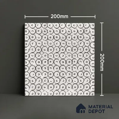 Subway Wall Tile TL 06438 B Coastal Luna Polo 8 x 8 inch Ceramic Matte Finish - 10 mm | 8 Random Design | Suitable for Accent / Feature Walls, Bathroom, Kitchen Wall & Backsplashes (Sample)