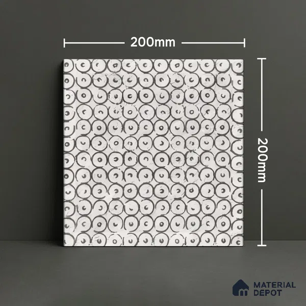 Subway Wall Tile TL 06438 B Coastal Luna Polo 8 x 8 inch Ceramic Matte Finish - 10 mm | 8 Random Design | Suitable for Accent / Feature Walls, Bathroom, Kitchen Wall & Backsplashes (Sample)