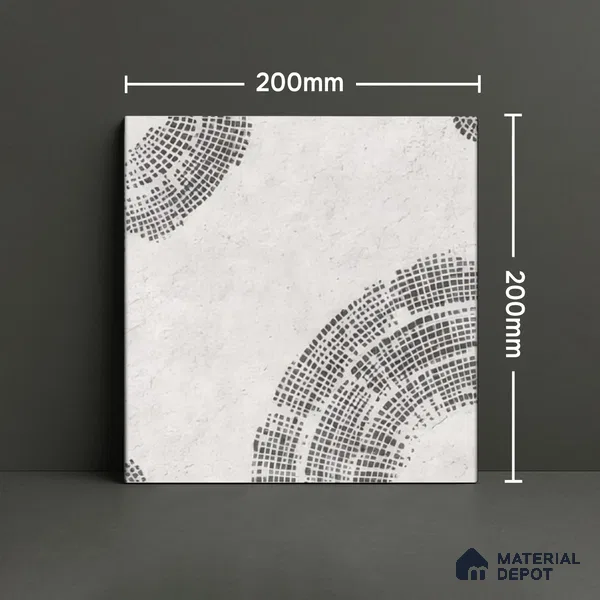 Subway Wall Tile TL 06438 C Coastal Luna Drops 8 x 8 inch Ceramic Matte Finish - 10 mm | 8 Random Design | Suitable for Accent / Feature Walls, Bathroom, Kitchen Wall & Backsplashes (Sample)