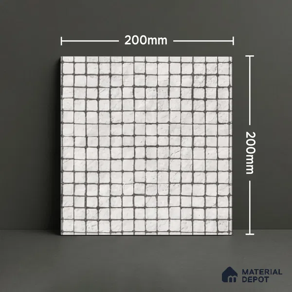 Subway Wall Tile TL 06438 D Coastal Luna Rigo 8 x 8 inch Ceramic Matte Finish - 10 mm | 8 Random Design | Suitable for Accent / Feature Walls, Bathroom, Kitchen Wall & Backsplashes (Sample)