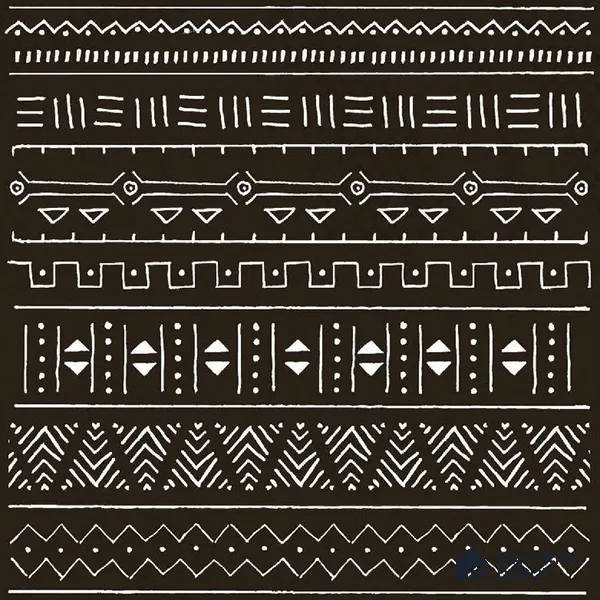 Subway Wall Tile TL 06437 B Coastal Ethnic Black 8 x 8 inch Ceramic Matte Finish - 10 mm | 8 Random Design | Suitable for Accent / Feature Walls, Bathroom, Kitchen Wall & Backsplashes (Sample)
