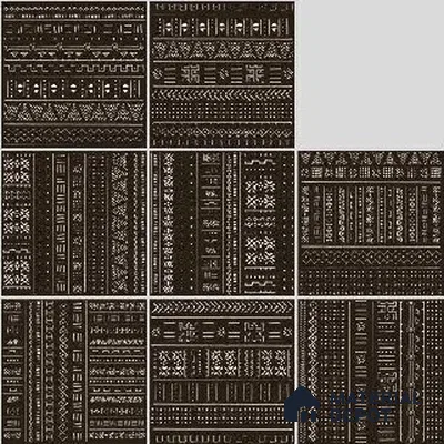 Subway Wall Tile TL 06437 B Coastal Ethnic Black 8 x 8 inch Ceramic Matte Finish - 10 mm | 8 Random Design | Suitable for Accent / Feature Walls, Bathroom, Kitchen Wall & Backsplashes (Sample)