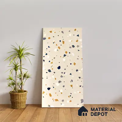 Terrazzo Floor & Wall Tile TL 06405 B Mars Terra 4 ft x 2 ft Carving Matte Finish Vitrified Tile - 9 mm | Suitable for Living Room, Bedroom & Bathroom