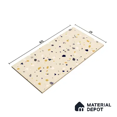 Terrazzo Floor & Wall Tile TL 06405 B Mars Terra 4 ft x 2 ft Carving Matte Finish Vitrified Tile - 9 mm | Suitable for Living Room, Bedroom & Bathroom