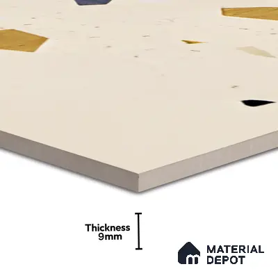 Terrazzo Floor & Wall Tile TL 06405 B Mars Terra 4 ft x 2 ft Carving Matte Finish Vitrified Tile - 9 mm | Suitable for Living Room, Bedroom & Bathroom