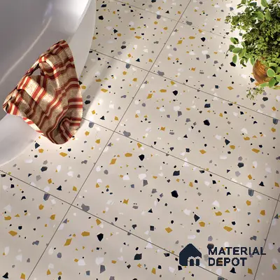 Terrazzo Floor & Wall Tile TL 06405 B Mars Terra 4 ft x 2 ft Carving Matte Finish Vitrified Tile - 9 mm | Suitable for Living Room, Bedroom & Bathroom
