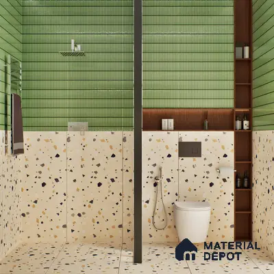 Terrazzo Floor & Wall Tile TL 06405 B Mars Terra 4 ft x 2 ft Carving Matte Finish Vitrified Tile - 9 mm | Suitable for Living Room, Bedroom & Bathroom
