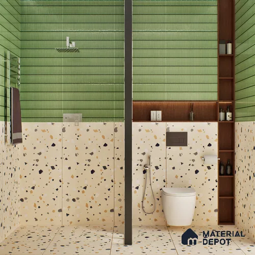 Terrazzo Floor & Wall Tile TL 06405 B Mars Terra 4 ft x 2 ft Carving Matte Finish Vitrified Tile - 9 mm | Suitable for Living Room, Bedroom & Bathroom