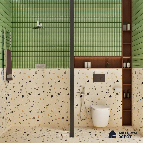 Terrazzo Floor & Wall Tile TL 06405 B Mars Terra 4 ft x 2 ft Carving Matte Finish Vitrified Tile - 9 mm | Suitable for Living Room, Bedroom & Bathroom