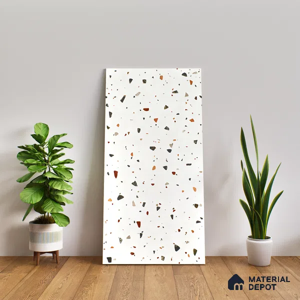 Terrazzo Floor & Wall Tile TL 06405 Aden Terrra 4 ft x 2 ft Carving Matte Finish Vitrified Tile - 9 mm | Suitable for Living Room, Bedroom & Bathroom (Sample)