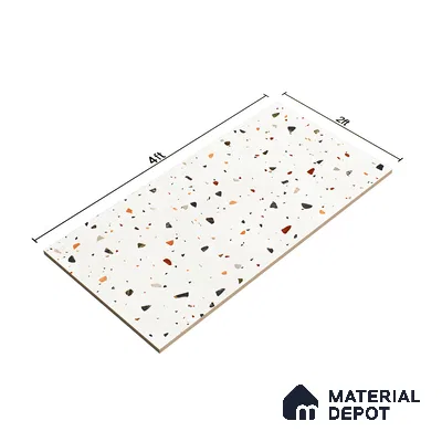 Terrazzo Floor & Wall Tile TL 06405 Aden Terrra 4 ft x 2 ft Carving Matte Finish Vitrified Tile - 9 mm | Suitable for Living Room, Bedroom & Bathroom (Sample)