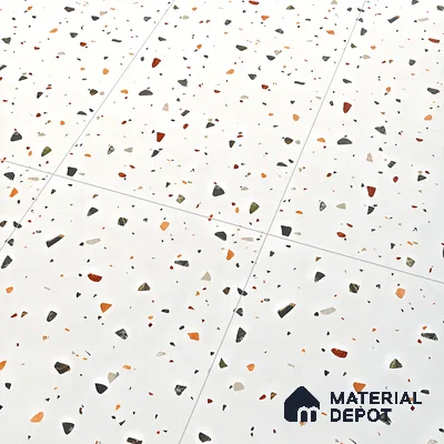 Terrazzo Floor & Wall Tile TL 06405 Aden Terrra 4 ft x 2 ft Carving Matte Finish Vitrified Tile - 9 mm | Suitable for Living Room, Bedroom & Bathroom (Sample)