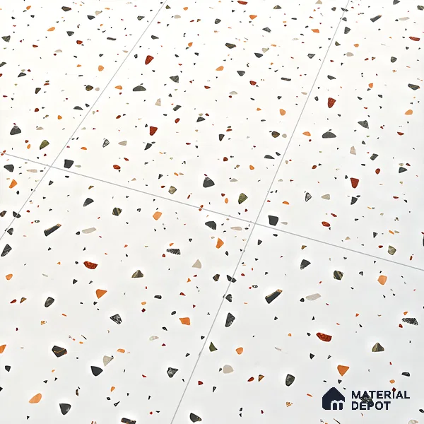 Terrazzo Floor & Wall Tile TL 06405 Aden Terrra 4 ft x 2 ft Carving Matte Finish Vitrified Tile - 9 mm | Suitable for Living Room, Bedroom & Bathroom (Sample)