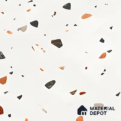Terrazzo Floor & Wall Tile TL 06405 Aden Terrra 4 ft x 2 ft Carving Matte Finish Vitrified Tile - 9 mm | Suitable for Living Room, Bedroom & Bathroom (Sample)