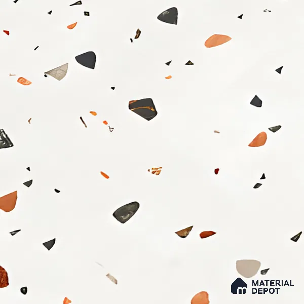 Terrazzo Floor & Wall Tile TL 06405 Aden Terrra 4 ft x 2 ft Carving Matte Finish Vitrified Tile - 9 mm | Suitable for Living Room, Bedroom & Bathroom (Sample)