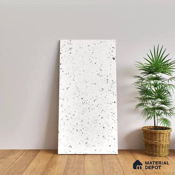 Terrazzo Floor & Wall Tile | TL 07197 B Materika Crema 2 ft x 4 ft Vitrified Matte Finish - 9 mm | Suitable For Living Room, Bedroom, Bathroom (Sample)