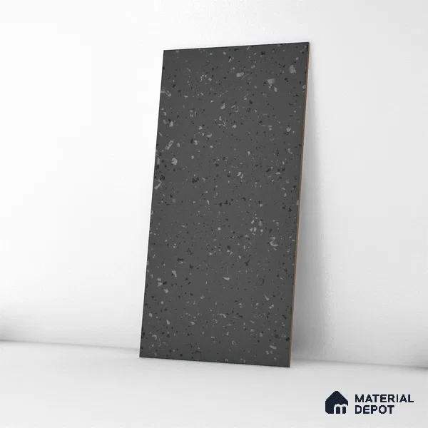 Terrazzo Floor & Wall Tile | TL 07197 D Materika Anthracita 2 ft x 4 ft Vitrified Matte Finish - 9 mm | Suitable For Living Room, Bedroom, Bathroom (Sample)