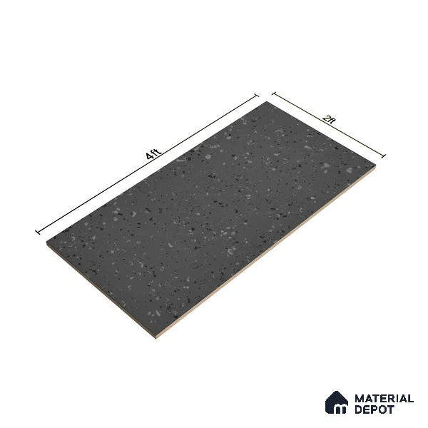 Terrazzo Floor & Wall Tile | TL 07197 D Materika Anthracita 2 ft x 4 ft Vitrified Matte Finish - 9 mm | Suitable For Living Room, Bedroom, Bathroom (Sample)