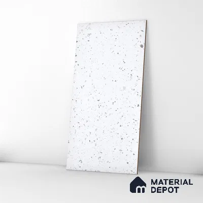 Terrazzo Floor & Wall Tile | TL 07197 Materika Bianco 4 ft x 2 ft Vitrified Matte Finish - 9 mm | Suitable For Living Room, Bedroom, Bathroom (Sample)