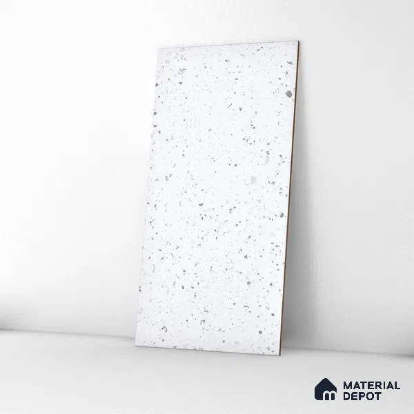 Terrazzo Floor & Wall Tile | TL 07197 Materika Bianco 4 ft x 2 ft Vitrified Matte Finish - 9 mm | Suitable For Living Room, Bedroom, Bathroom (Sample)