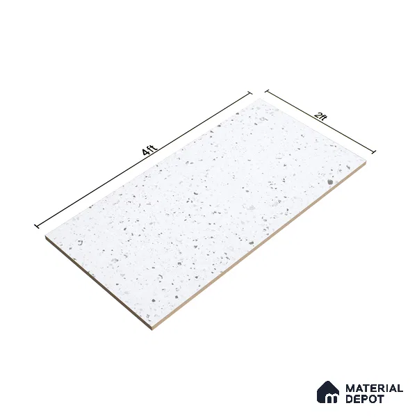 Terrazzo Floor & Wall Tile | TL 07197 Materika Bianco 4 ft x 2 ft Vitrified Matte Finish - 9 mm | Suitable For Living Room, Bedroom, Bathroom (Sample)
