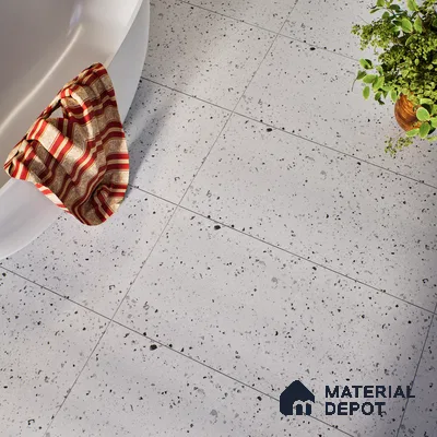 Terrazzo Floor & Wall Tile | TL 07197 Materika Bianco 4 ft x 2 ft Vitrified Matte Finish - 9 mm | Suitable For Living Room, Bedroom, Bathroom (Sample)