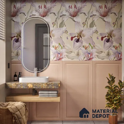 Punch Look Wall Tile TL 07192 C Photoframe Pink 4 ft x 2 ft Vitrified Matte Finish - 9 mm (Sample)
