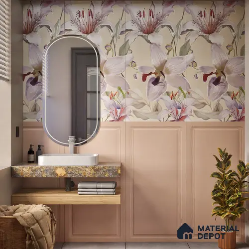 Punch Look Wall Tile TL 07192 C Photoframe Pink 4 ft x 2 ft Vitrified Matte Finish - 9 mm