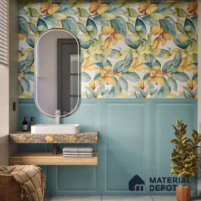 Punch Look Wall Tile TL 07192 D Photoframe Aqua 4 ft x 2 ft Vitrified Matte Finish - 9 mm